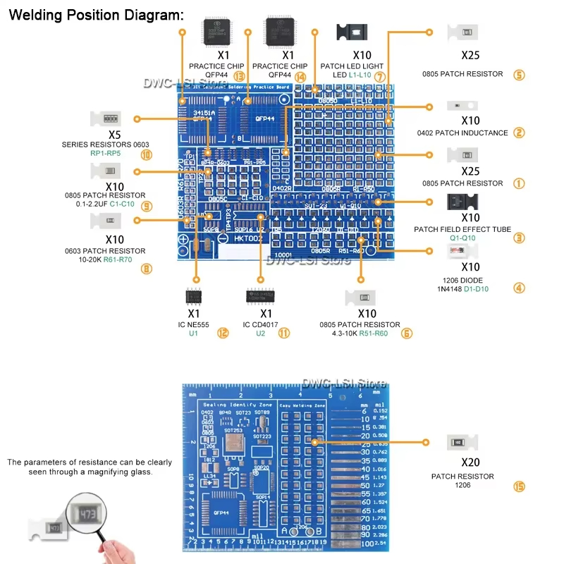 02 componentes de remendo kit  - Diy Electronics Workbench avaliação e preço
